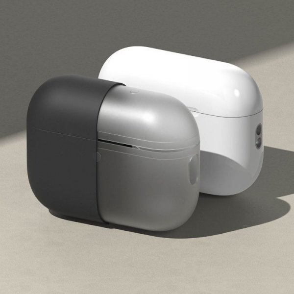 Silikonowe Etui do AirPods Pro 3 Ringke Silicone Black Case + Karabińczyk Czarne