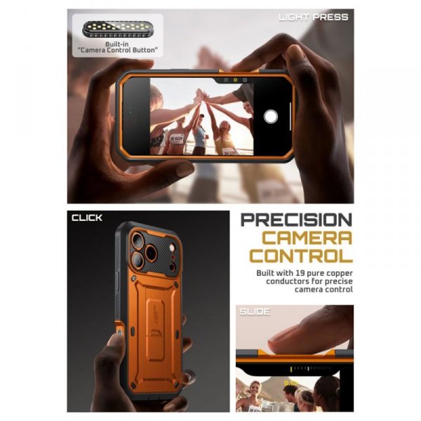 Supcase Unicorn Beetle Pro Etui Pancerne 360 do iPhone 17 Pro Max Koralowe + Klips