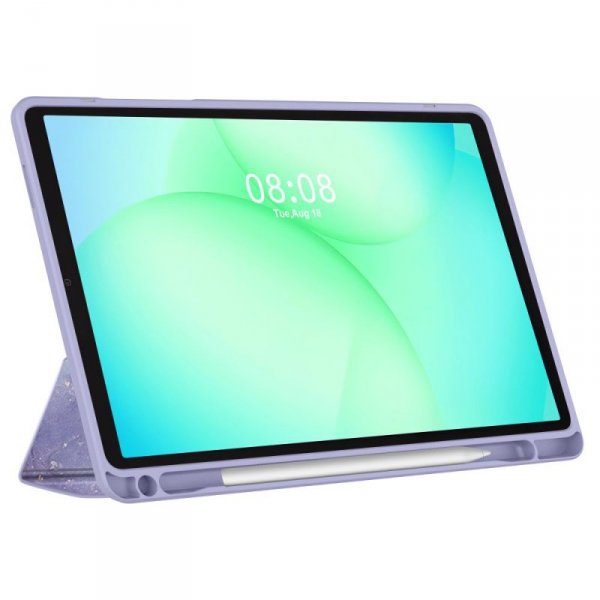 Etui z Miejscem na Rysik do Samsung Galaxy Tab A9 8.7 - Tech-Protect SC Pen Hybrid - Fioletowy Marmur