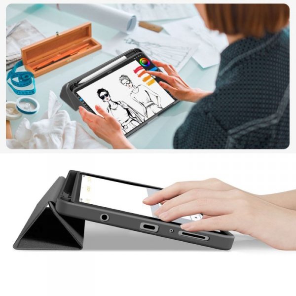 Etui z Miejscem na Rysik do Samsung Galaxy Tab A9 8.7 - Tech-Protect SC Pen Canvas - Szare