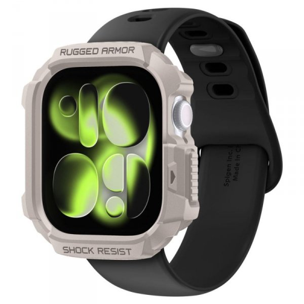 Etui ochronne Spigen Rugged Armor V2 do Apple Watch 10 / 11 (42mm) – Beżowe