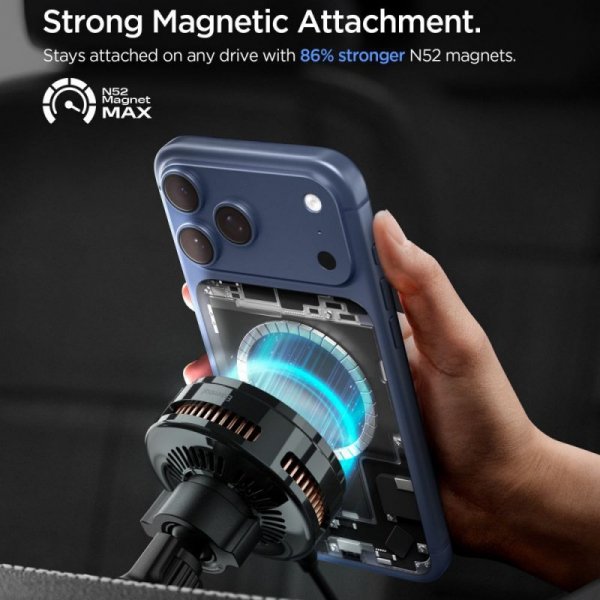 Spigen Essential EV25MFAQ: Najszybsza Ładowarka Magnetyczna 25W Qi2.2 do iPhone i Android (Kratka)