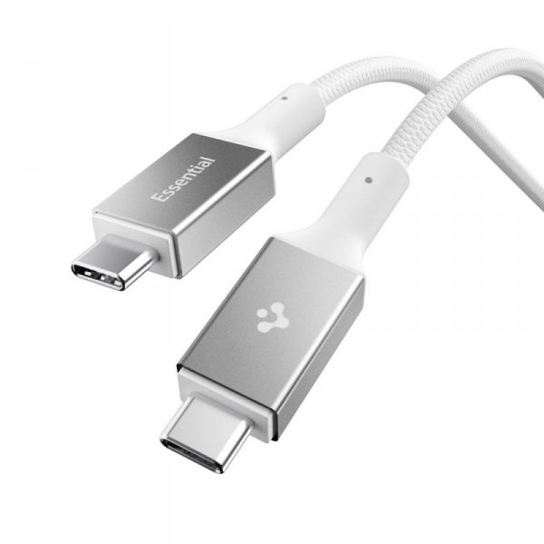 Kabel USB-C do USB-C Spigen 100W 1m Szybkie Ładowanie – Biały