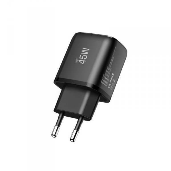 Ładowarka Sieciowa Tech-Protect NCA45W-GAN 2-Port PD45W QC3.0 Black + Kabel USB-C