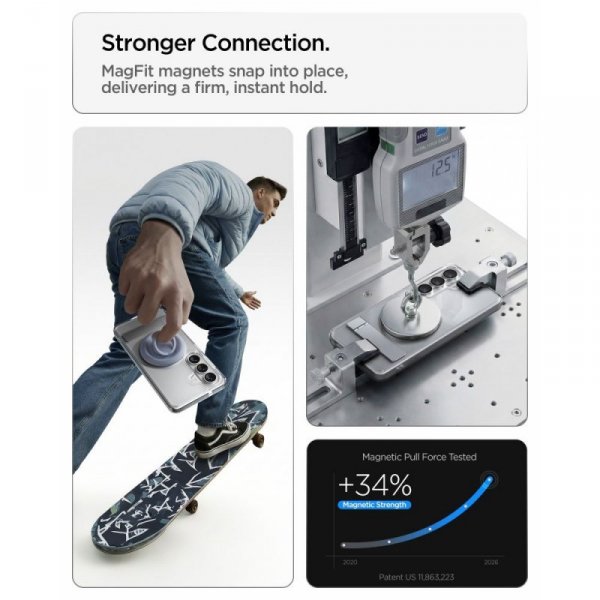 Etui Spigen Ultra Hybrid "S" Mag MagSafe do Samsung Galaxy S26+ Plus Clear/White (Przezroczysty/Biały)