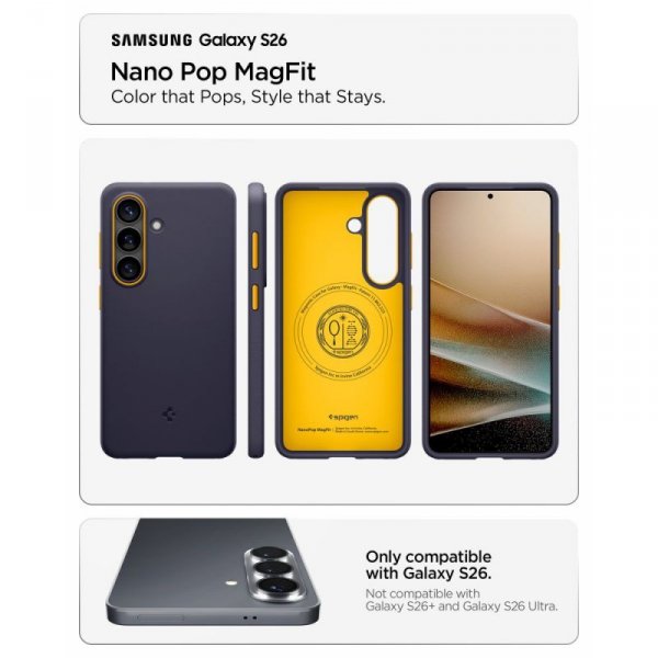 Etui Spigen Nano Pop Mag MagSafe do Galaxy S26 Blueberry Navy (Granatowy)