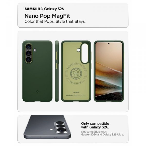 Etui Spigen Nano Pop Mag MagSafe do Galaxy S26 Avo Green (Awokado)