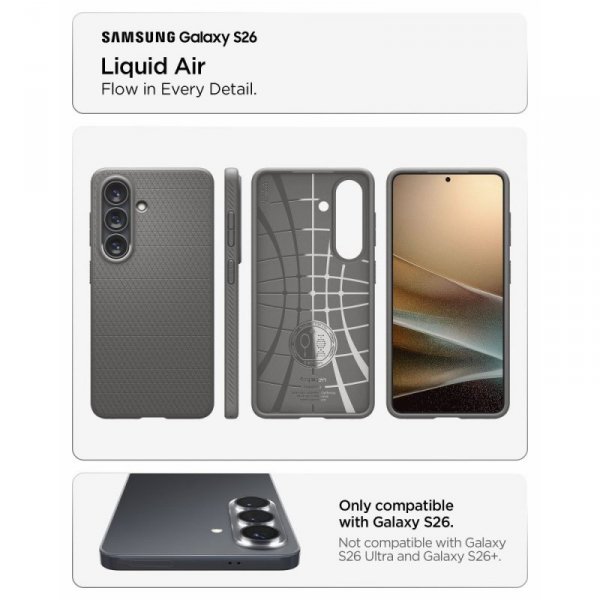 Etui Spigen Liquid Air do Samsung Galaxy S26 Marble Grey (Szary Marmur)