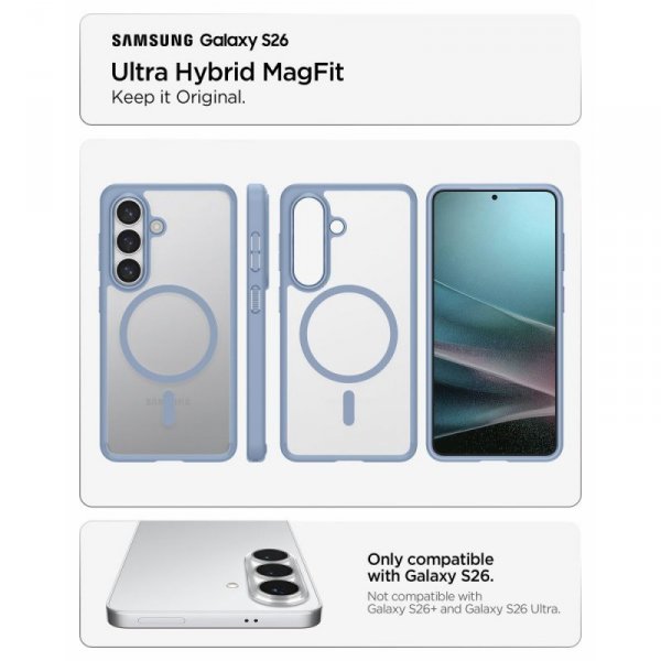 Etui Magnetyczne Spigen Ultra Hybrid Mag MagSafe do Galaxy S26 Light Blue