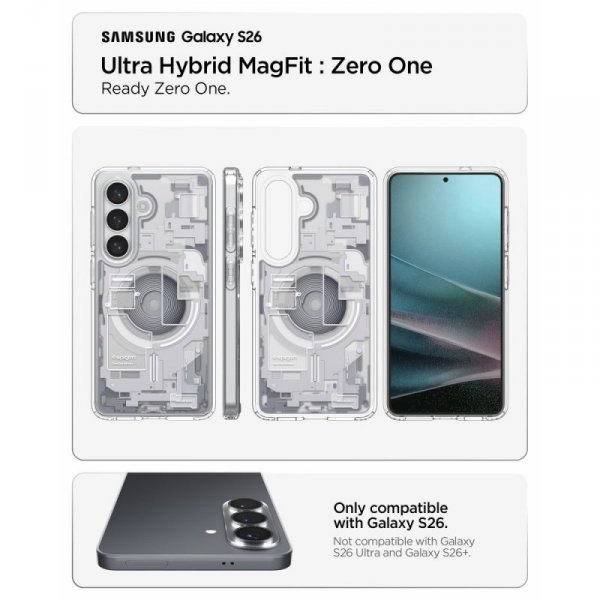 Etui Spigen Ultra Hybrid Mag MagSafe do Galaxy S26 Zero One White