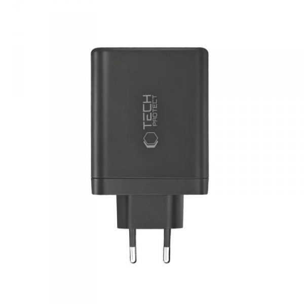 Szybka Ładowarka Sieciowa Tech-Protect NC140W-GAN 4-Port PD 140W / QC3.0 do Laptopa / Telefonu Black