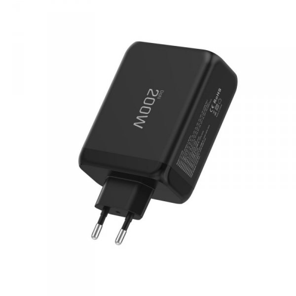 Ładowarka Sieciowa Tech-Protect NC200W-GaN 4-Port PD 200W QC3.0 3xUSB-C 1xUSB-A Czarna