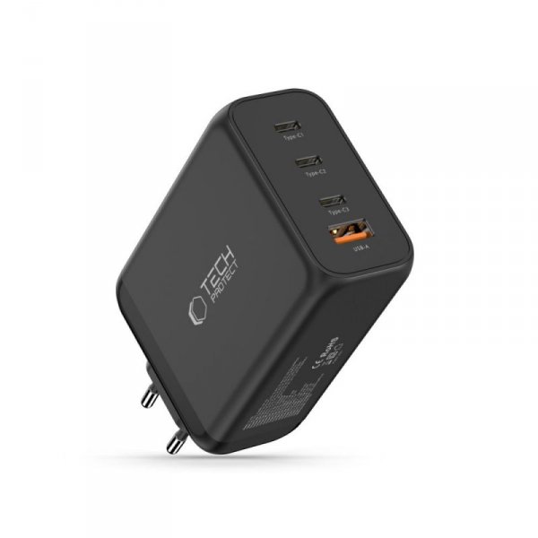 Ładowarka Sieciowa Tech-Protect NC240W-GaN 4-Port PD 240W QC3.0 Black