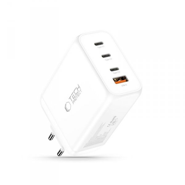 Super Szybka Ładowarka Sieciowa Tech-Protect NC240W-GaN 4-Port PD 240W QC3.0 White