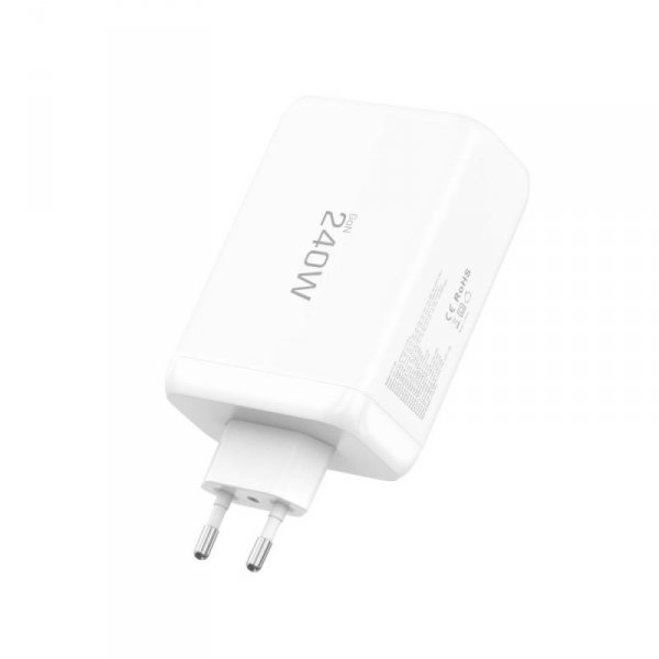 Super Szybka Ładowarka Sieciowa Tech-Protect NC240W-GaN 4-Port PD 240W QC3.0 White