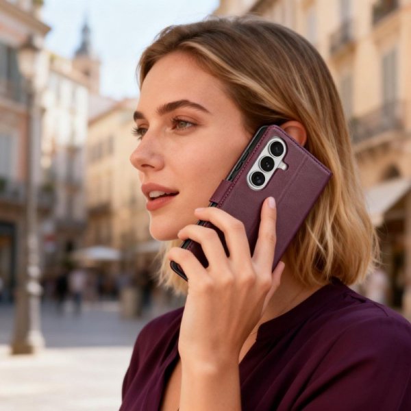 Etui z klapką do Samsung Galaxy S26 Portfel Mulberry Ciemnofioletowe