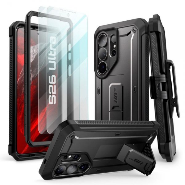 Supcase Unicorn Beetle Pro Etui i Szkło Hartowane 2-Pak do Samsung Galaxy S26 Ultra Czarny