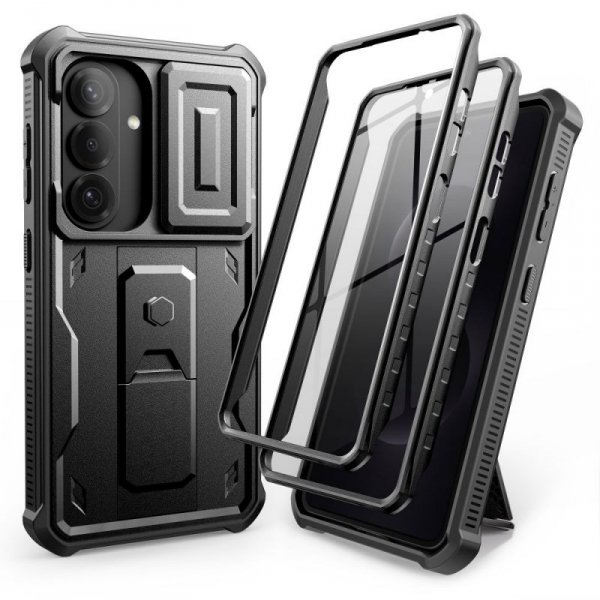 Etui 360 do Samsung Galaxy S26 Kevlar Cam+ Pancerne + Folia na Ekran Czarny Mat
