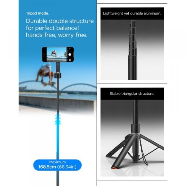 Spigen S581W MagSafe Selfie Stick Tripod – Bluetooth – Czarny