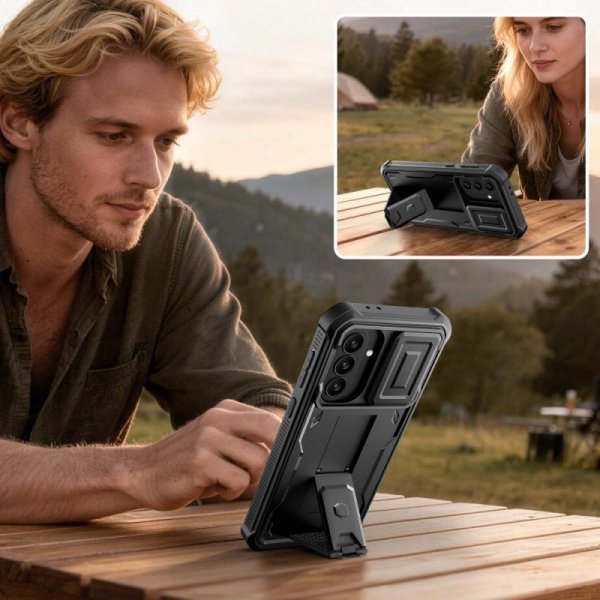 Pancerne Etui Tech-Protect Kevlar Cam+ do Samsung Galaxy A36 / A37 5G Black