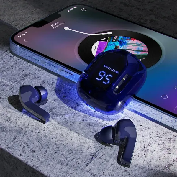Acefast T6 dokanałowe słuchawki bezprzewodowe TWS Bluetooth - niebieskie