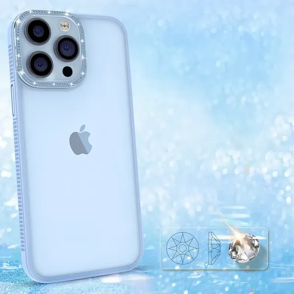 Kingxbar Sparkle Series etui iPhone 13 Pro Max z kryształami obudowa pokrowiec na tył plecki niebieski