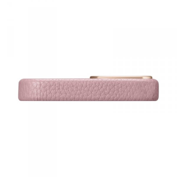 iCarer Litchi Premium Leather Case skórzane etui iPhone 14 magnetyczne z MagSafe różowy (WMI14220709-PK)