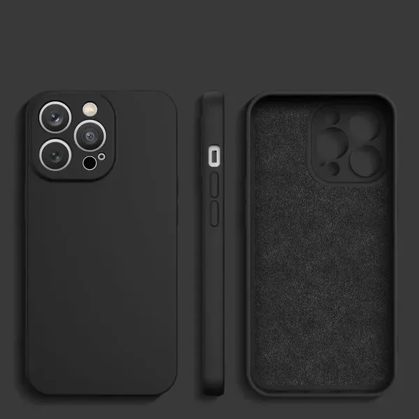 Silicone case etui iPhone 13 Pro Max silikonowy pokrowiec czarne