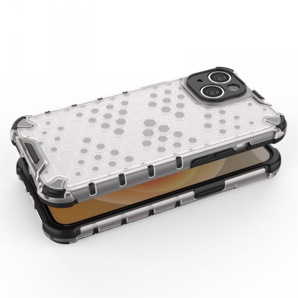 Honeycomb etui iPhone 14 pancerny hybrydowy pokrowiec przezroczyste