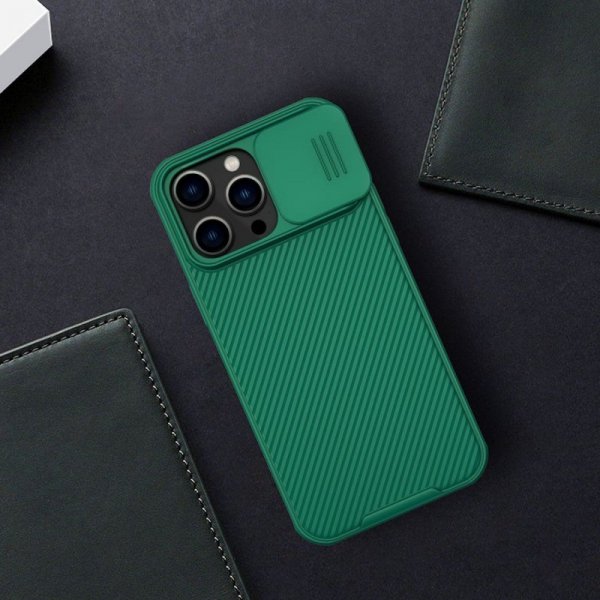 Nillkin CamShield Pro Case etui iPhone 14 Pro Max pancerny pokrowiec osłona na aparat kamerę zielony