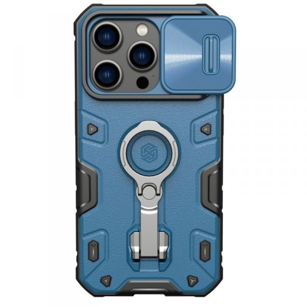 Nillkin CamShield Armor Pro Magnetic Case etui iPhone 14 Pro magnetyczny pokrowiec MagSafe z osłoną na aparat niebieskie