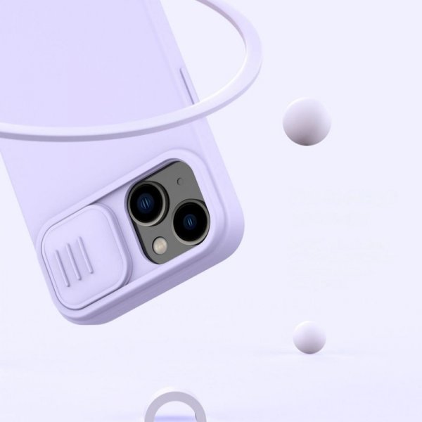 Nillkin CamShield Magnetic Silicone Case etui iPhone 14 magnetyczny MagSafe pokrowiec z osłoną na aparat niebieski
