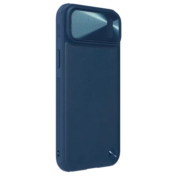 Nillkin CamShield Leather S Case etui iPhone 14 pokrowiec z osłoną na aparat niebieskie