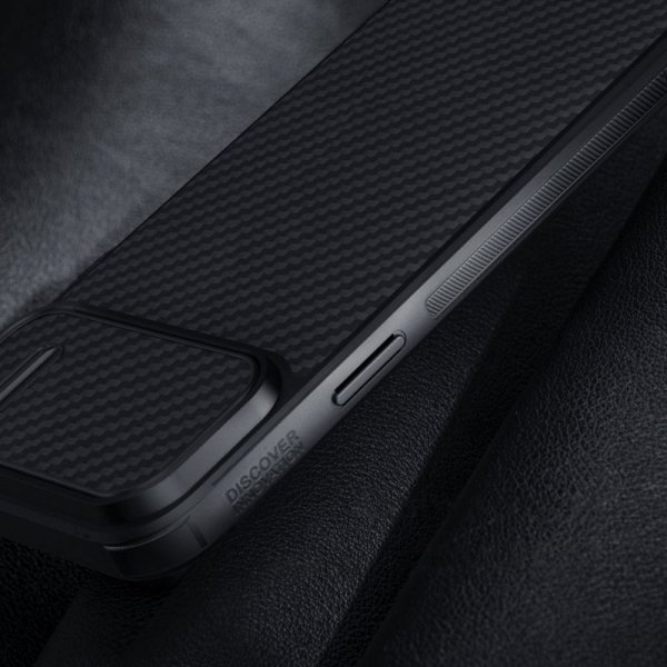 Nillkin Synthetic Fiber S Case etui iPhone 14 Pro z osłoną na aparat czarny
