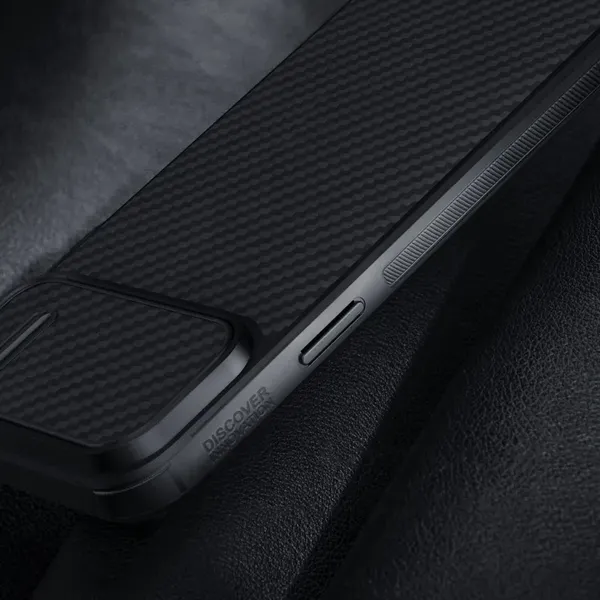 Nillkin Synthetic Fiber S Case etui iPhone 14 Pro z osłoną na aparat czarny