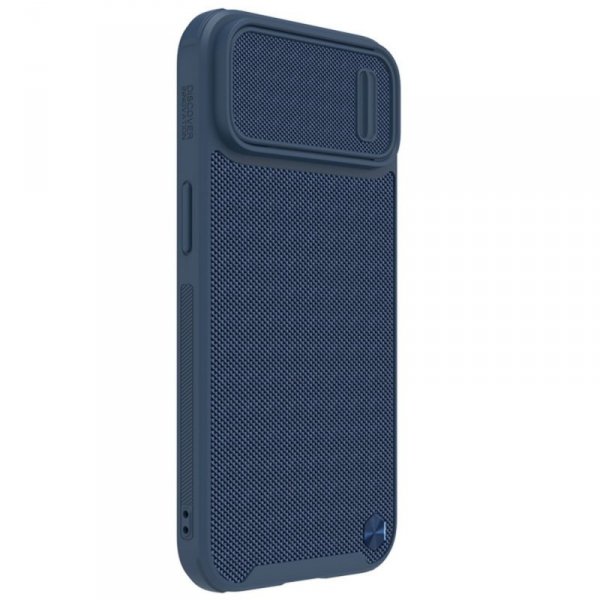 Nillkin Textured S Case etui iPhone 14 Plus pancerny pokrowiec z osłoną na aparat niebieskie