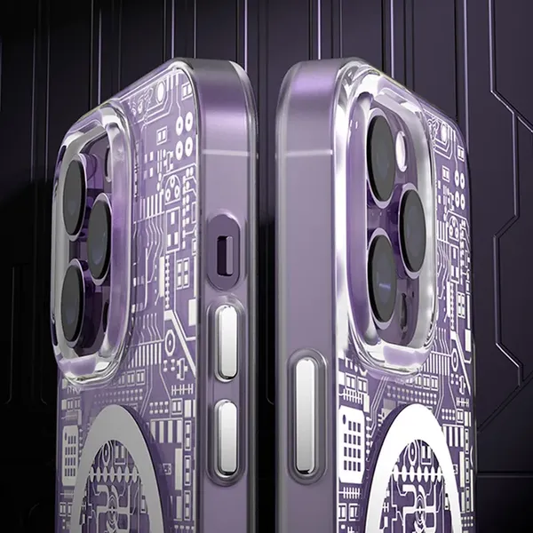 Kingxbar PQY Geek Series magnetyczne etui iPhone 14 Plus MagSafe złote