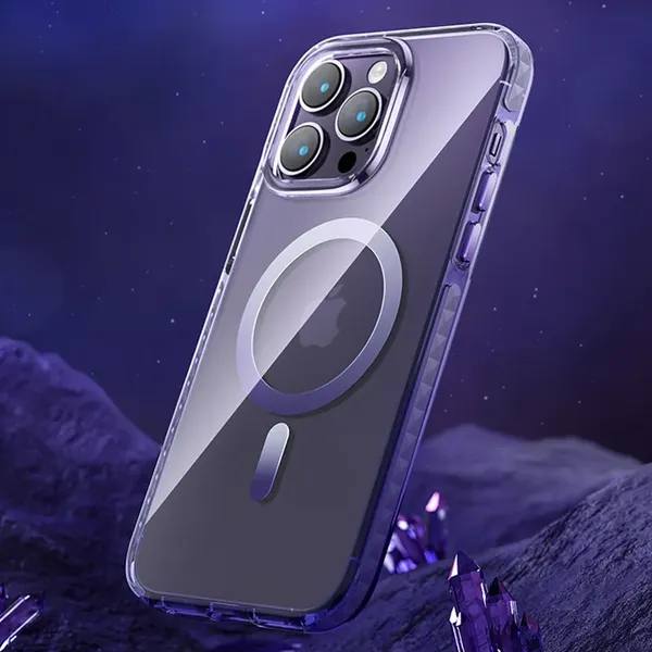 Kingxbar PQY Ice Crystal Series magnetyczne etui iPhone 14 Pro MagSafe szare