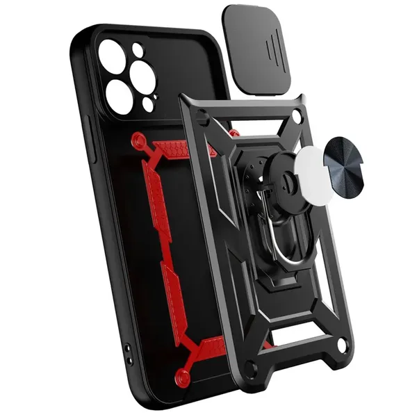 Hybrid Armor Camshield etui iPhone 14 Pro Max pancerny pokrowiec z osłoną na aparat niebieskie