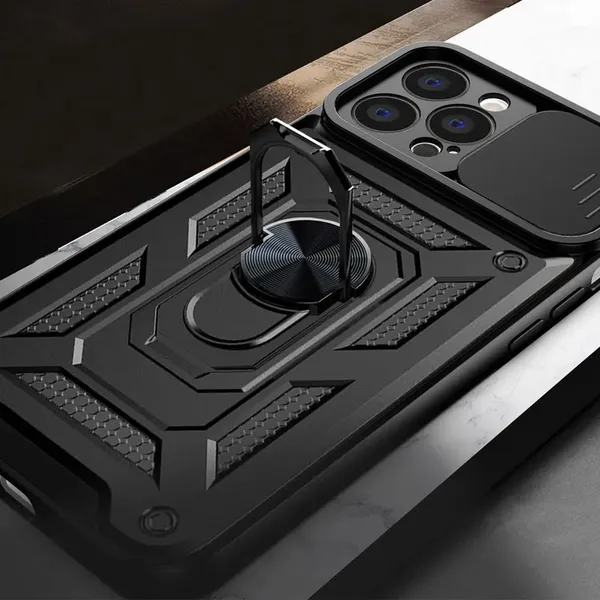 Hybrid Armor Camshield etui iPhone 13 Pro pancerny pokrowiec z osłoną na aparat różowe