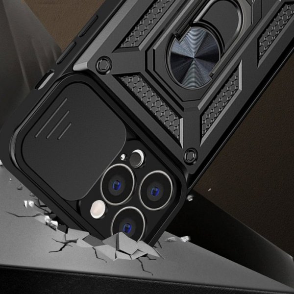 Hybrid Armor Camshield etui iPhone 13 Pro Max pancerny pokrowiec z osłoną na aparat niebieskie