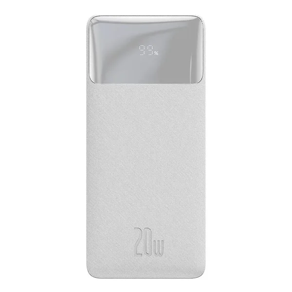 Baseus Bipow powerbank z szybkim ładowaniem 30000mAh 20W biały (Overseas Edition) + kabel USB-A - Micro USB 0.25m biały (PPBD050