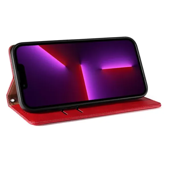 Magnet Strap Case etui Samsung Galaxy S23 Ultra pokrowiec z klapką portfel mini smycz podstawka czerwone