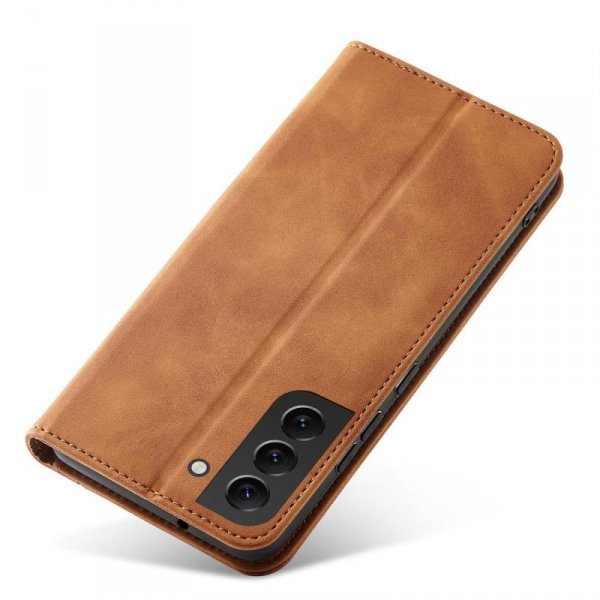 Magnet Fancy Case etui Samsung Galaxy S23+ pokrowiec z klapką portfel podstawka brązowe