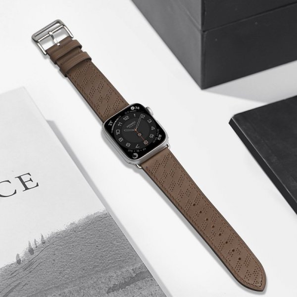 Strap Leather skórzany pasek Apple Watch SE, 9, 8, 7, 6, 5, 4, 3, 2, 1 (41, 40, 38 mm) opaska bransoleta ciemnobrązowy