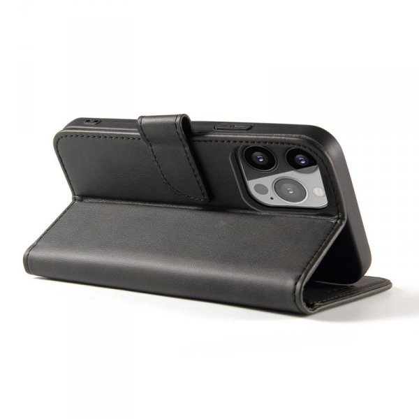 Etui z klapką i portfelem Magnet Case do iPhone 15 - czarne