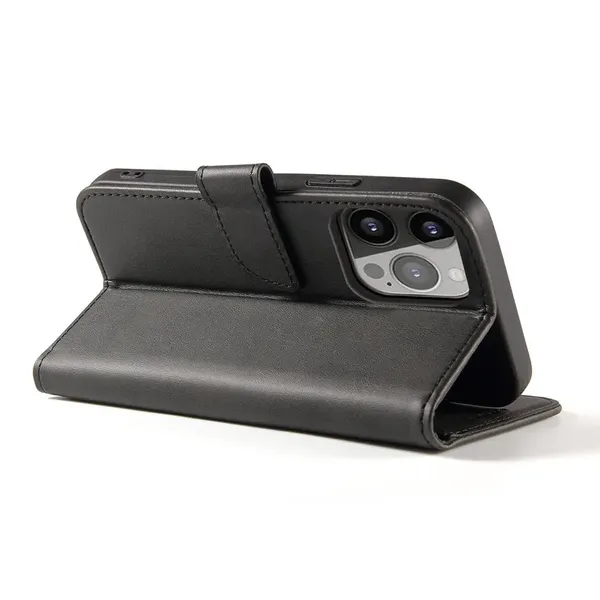 Etui z klapką i portfelem Magnet Case do iPhone 15 - czarne