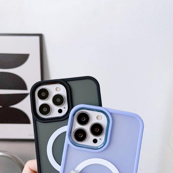 Magnetyczne etui z MagSafe Color Matte Case do iPhone 15 Plus - burgundowe