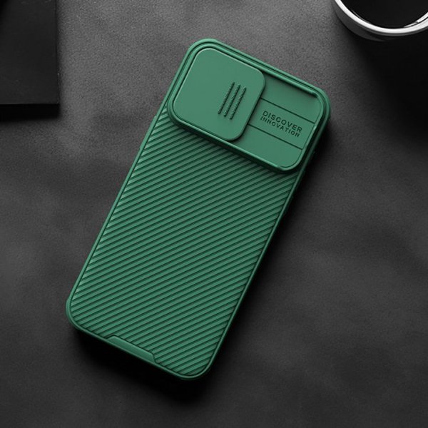 Pancerne etui Nillkin CamShield Pro Magnetic Case do iPhone 15 Pro Max z osłoną na aparat - zielone