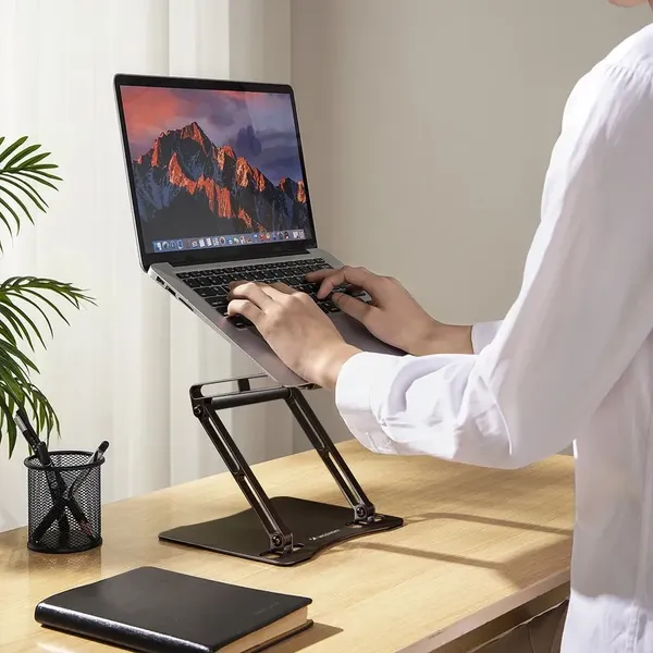 Podstawka pod laptopa, tablet Wozinsky WRS-CPY75DSB aluminiowa + Gratis! podstawka do smartfona - czarna